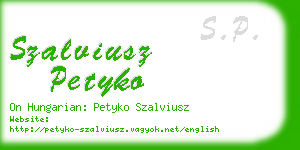szalviusz petyko business card
